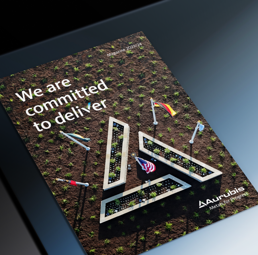 Photo: Aurubis: A mockup with the cover image of the printed magazine can be seen